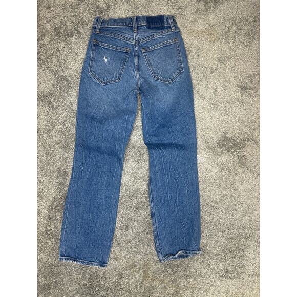 Abercrombie & Fitch Size 0 The 90s Straight Ultra High Rise Distressed - Picture 7 of 7